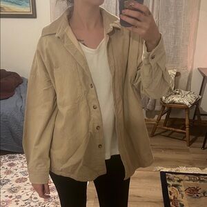 Beige corduroy button down Jacket